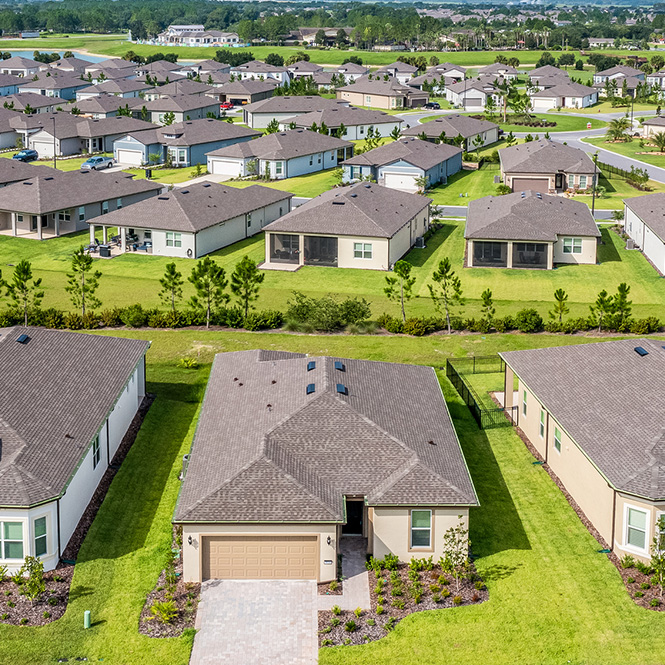 a large lawn in front of a house